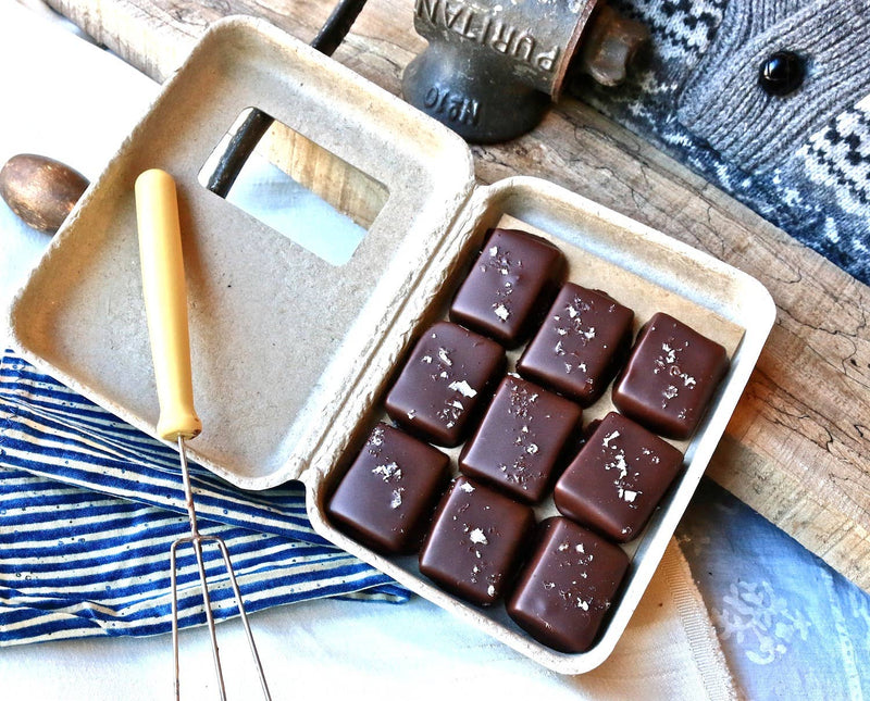 Dark Chocolate Covered Salted Caramels 9 Piece