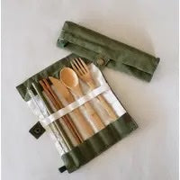 Bamboo Utensil Set - Straw- Fork- Knife- Spoon