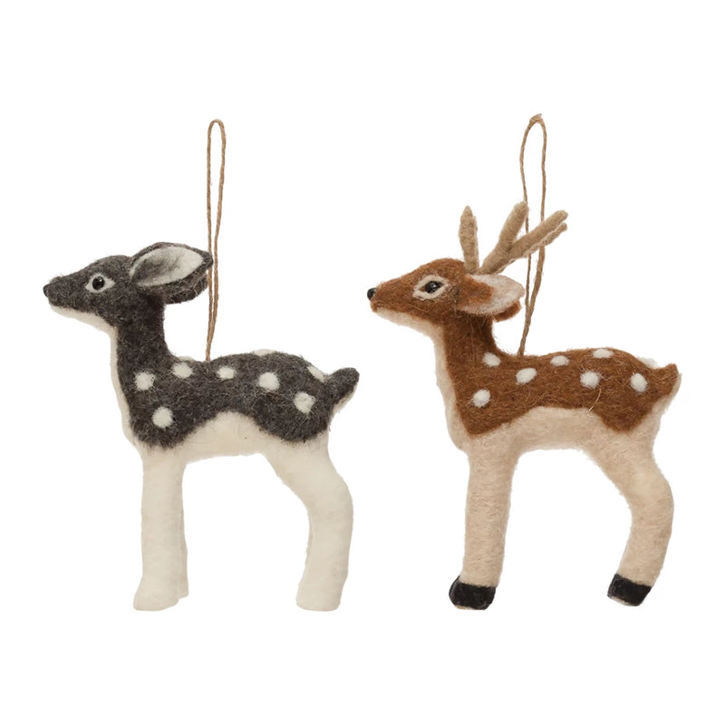 Faux Fur Deer Ornament, 2 Styles