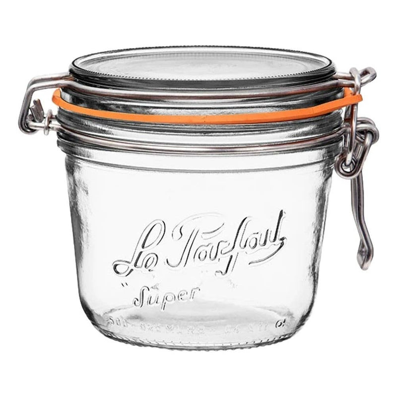 500ml Tapered French Glass Preserving Jar W Airtight Rubber