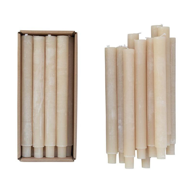Unscented Taper Candles, Powder Finish, Set of 2