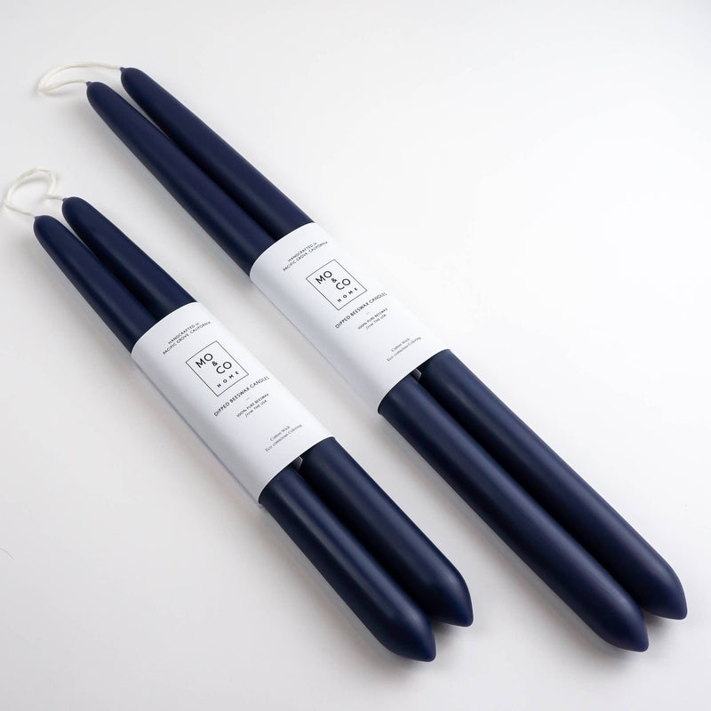 100% Beeswax Dipped Candles | Midnight Blue: 10 Inch