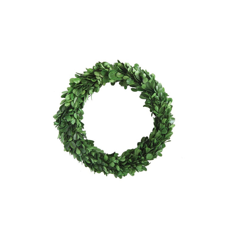 Round Preserved Boxwood Wreath - 9.75”