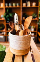 Utensil Crock: White Speckled Only