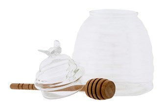 Honey Jar W/ Dipper - Glass