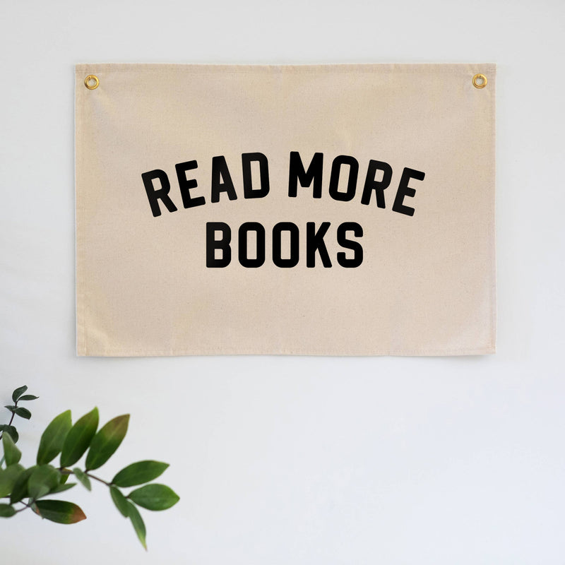 Read More Books Modern Canvas Banner • Reading Wall Flag