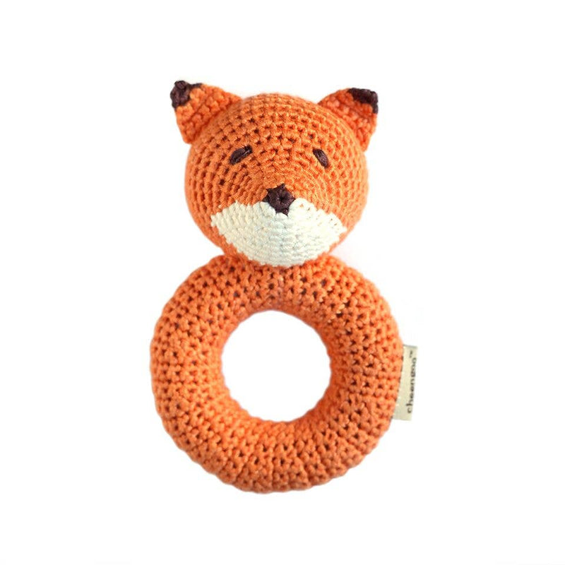 Fox Ring Hand Crocheted Rattle
