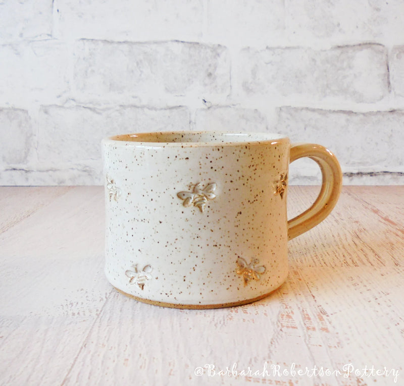Shorty Mini Bee Mug - Handmade Pottery