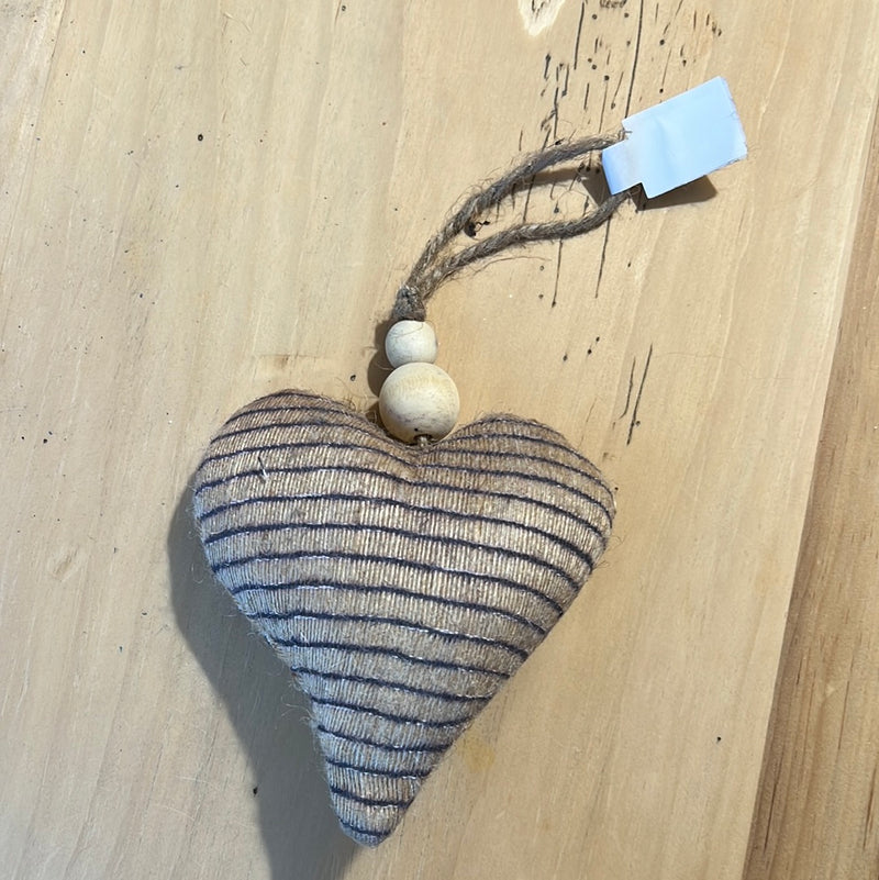 Plush Heart with Beads Ornament