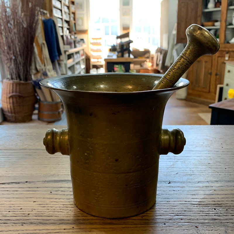 Vintage Brass Apothecary Mortar and Pestle