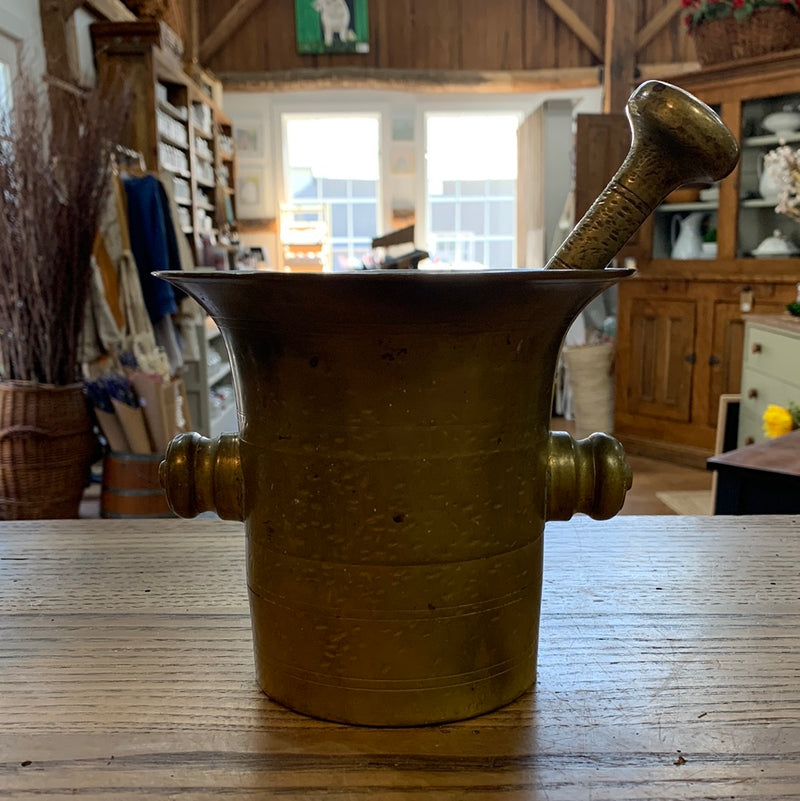 Vintage Brass Apothecary Mortar and Pestle