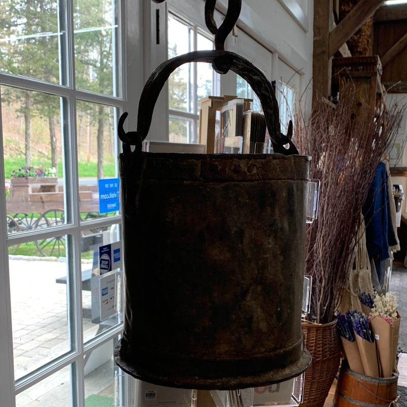 Vintage Primitive Hand Hammered Farm Bucket