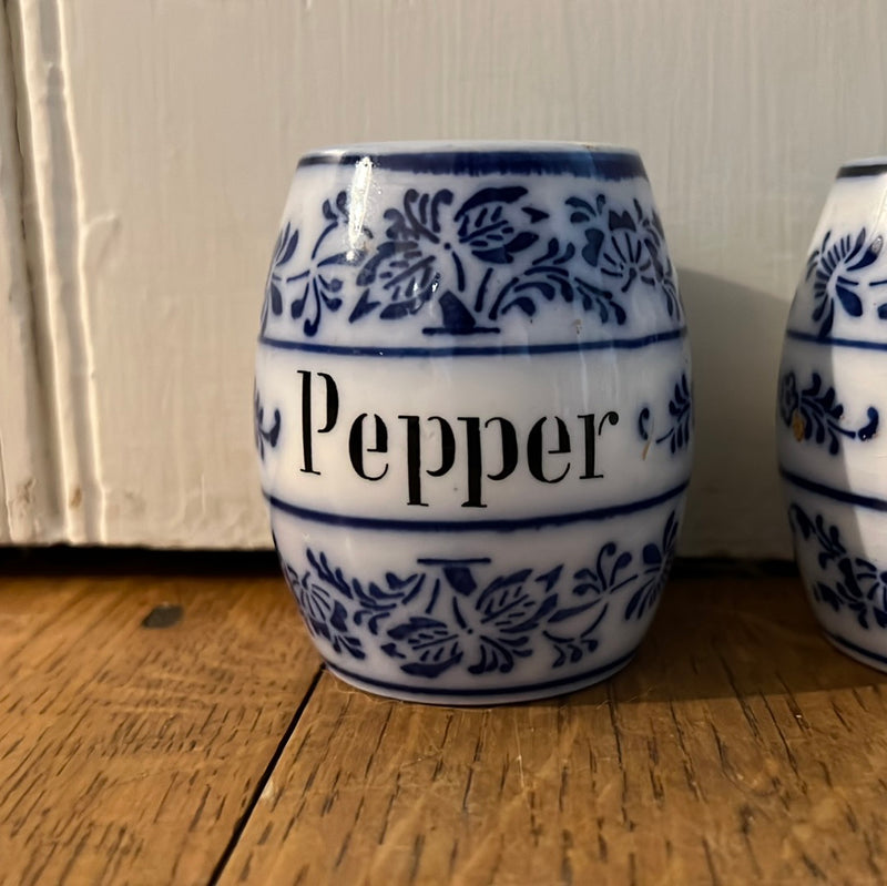 Vintage Blue Onion Pepper Spice Jar NO LID