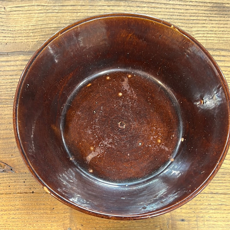 Vintage Large Brown Glazed Milk Pan