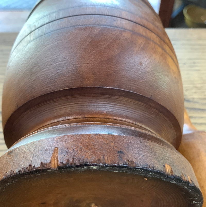 Vintage Wooden Mortar and Pestle Set