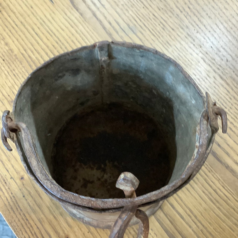Vintage Primitive Hand Hammered Farm Bucket