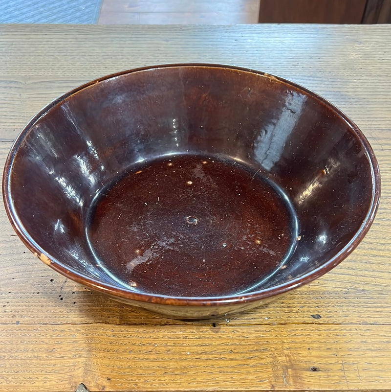 Vintage Large Brown Glazed Milk Pan