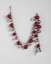 Embossed Mercury Glass Ornament Garland - Red & Silver Finish 72"